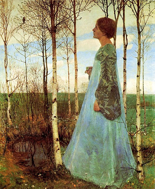 Frühling. (Porträt von Martha Vogeler), 1897, Heinrich Vogeler