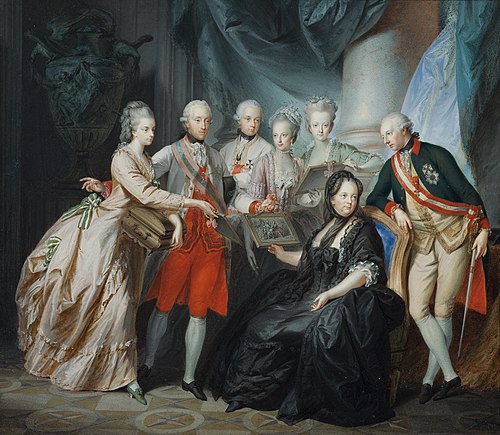 Archduchess Marie Christine and Duke Albert of Saxony Teschen Present the Family with Pictures of th, 1776, Heinrich Friedrich Füger