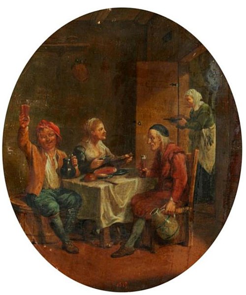 Farmer's mealtime, 1757, Johann Heinrich Tischbein