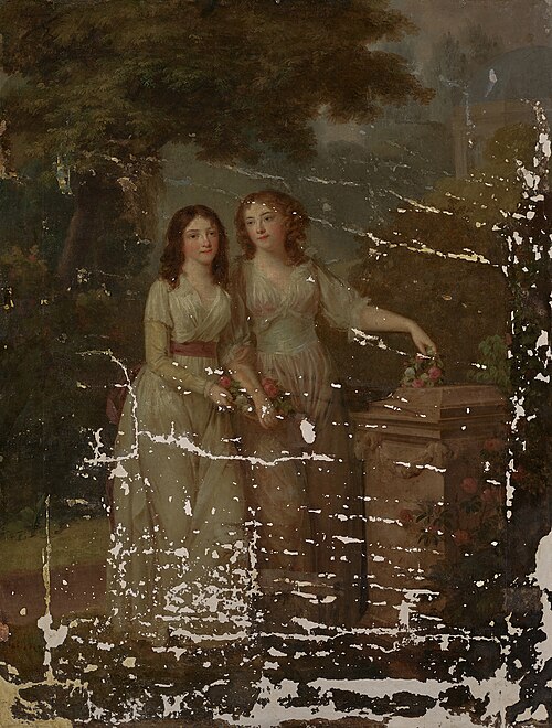 The Princess Luise (1782-1812) and Victore (1784-1820) of Nassau-Usingen, 1795, Johann Friedrich August Tischb
