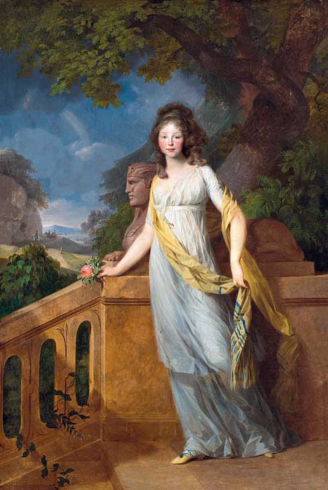 Kronprinzessin Luise in einer antikisierenden Landschaft, 1796, Johann Friedrich August Tischb