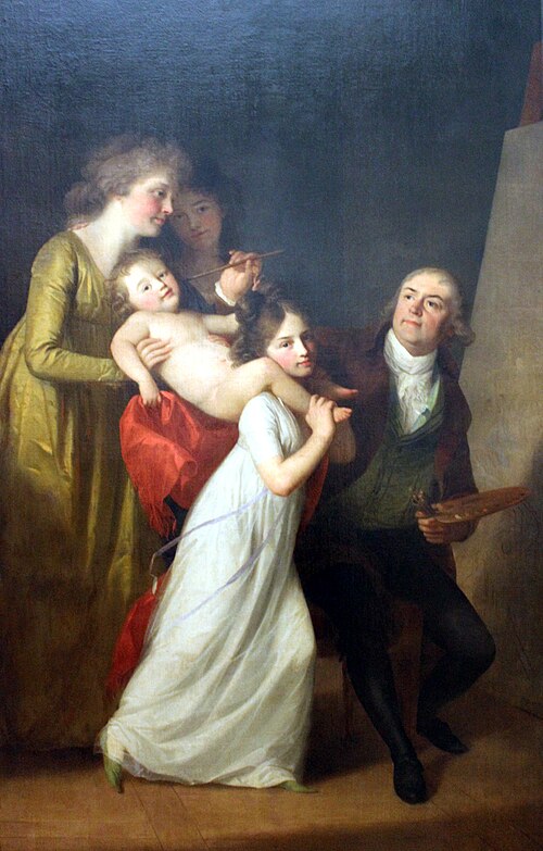 The painter with his family, 1800, Johann Friedrich August Tischb