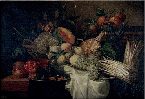 Still life with fruit and vegetables, 1650, Alexander Coosemans