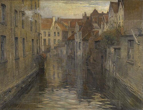 Vue du Houtlei à Gand, 1890, Alexandre Marcette