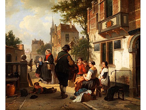 The hurdy-gurdy player, 1863, Jan Michiel Ruyten