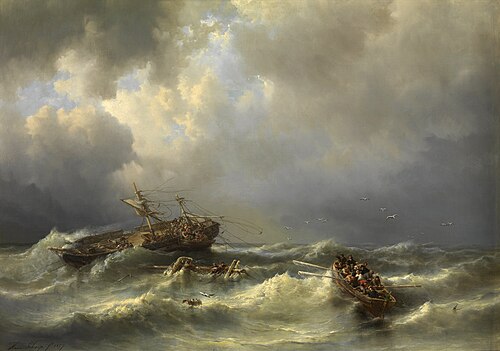 Shipwreck, 1857, Henri Adolphe Schaep