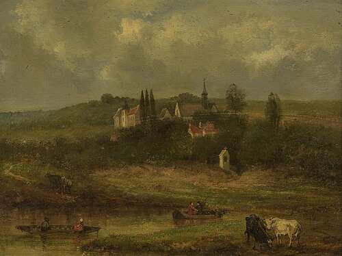 Gezicht op St. Pieter met Varkenswaard, 1860, Alexandre Schaepkens