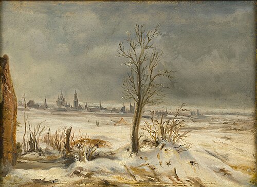 Maastricht gezien buiten de Tongerse poort, 1840, Alexandre Schaepkens