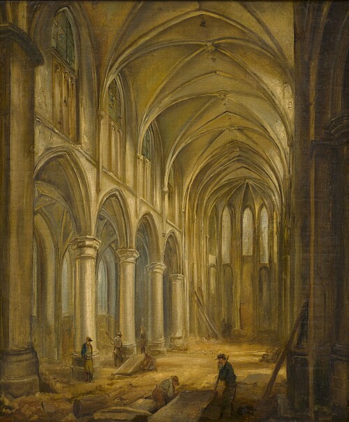 Interieur Sint-Nicolaaskerk tijdens de afbraak in 1838, 1838, Alexandre Schaepkens