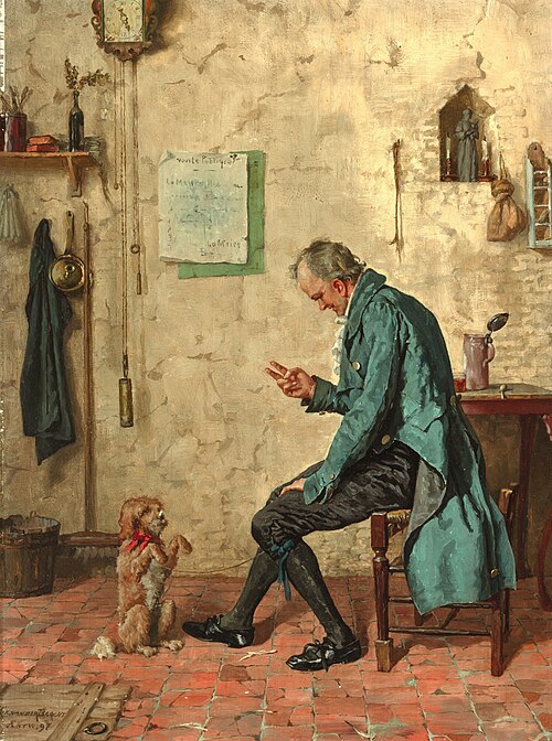 The dog trainer, 1897, Hendrik Van Der Borcht