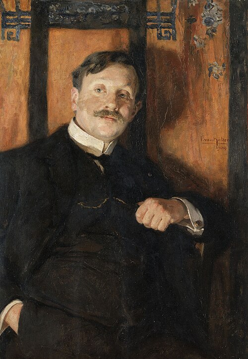Portrait of art critic Sander Pierron, 1909, Frans Van Holder