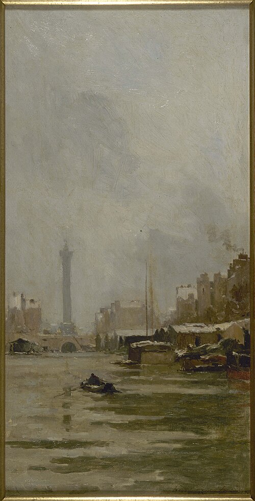 Esquisse pour le salon des Sciences de l'Hôtel de Ville : Le bassin de l'Arsenal, 1888, Pierre Louis Léger Vauthier