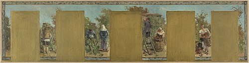 Esquisse pour la mairie de Bagnolet : Automne. Les cultures de Bagnolet., 1893, Pierre Louis Léger Vauthier