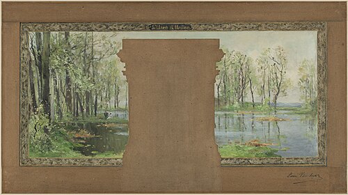 Esquisse pour la mairie de Vanves : L'étang d'Ursine, 1902, Pierre Louis Léger Vauthier