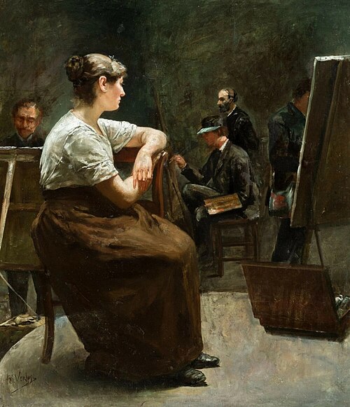 Model in the studio, 1850, Franz Verhas