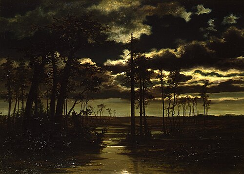 Landschap bij Mount Desert in maanlicht, , Alexander Wüst