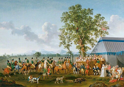 Boar Hunt at Persano under Ferdinand IV, 1792, Johann Heinrich Wilhelm Tischb