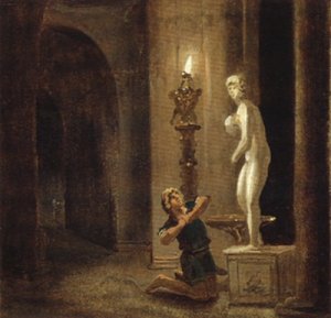 Pygmalion before the statue of Venus, 1805, Johann Heinrich Wilhelm Tischb
