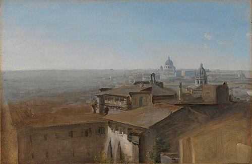 Blick von der Villa Malta auf Sankt Peter, 1818, Johann Georg von Dillis