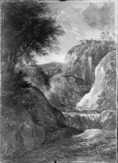 Schlucht mit Steinbrücke, 1809, Johann Georg von Dillis