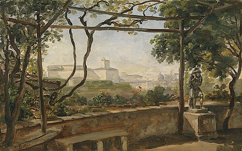 Blick von der Villa Malta auf den Quirinal, , Johann Georg von Dillis