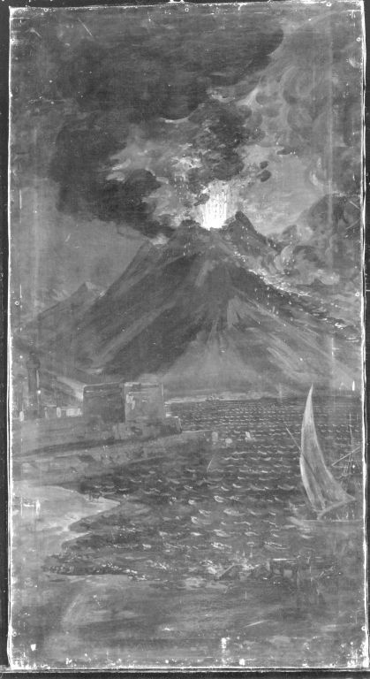 Neapel mit Feuer speiendem Vesuv, 1809, Johann Georg von Dillis
