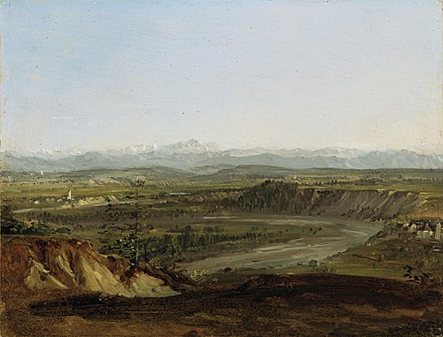 Das Lechtal mit Blick auf die Zugspitze, 1809, Johann Georg von Dillis