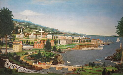 Composite Harbor Scene with Volcano, 1875, Jurgan Frederick Huge