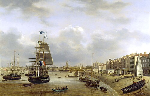 Vue du quai des Chartrons, 1835, Louis Burgade