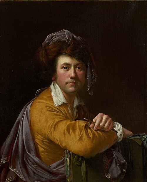 Self Portrait at the Age of about Forty; Verso: Study for 'An Experiment on a Bird in the Air Pump', , Joseph Wright of Derby