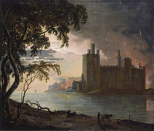 Caernarvon Castle by Moonlight, 1780, Joseph Wright of Derby