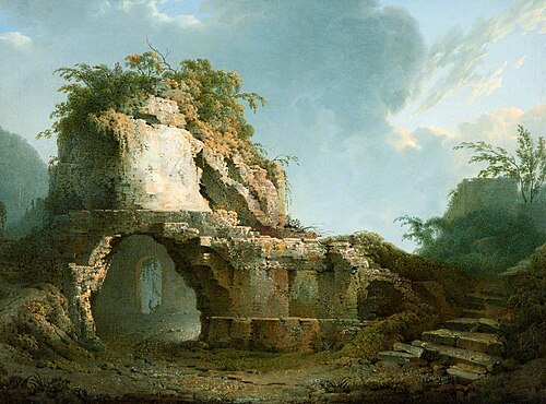 Virgil's Tomb: Sun Breaking through a Cloud, 1785, Joseph Wright of Derby