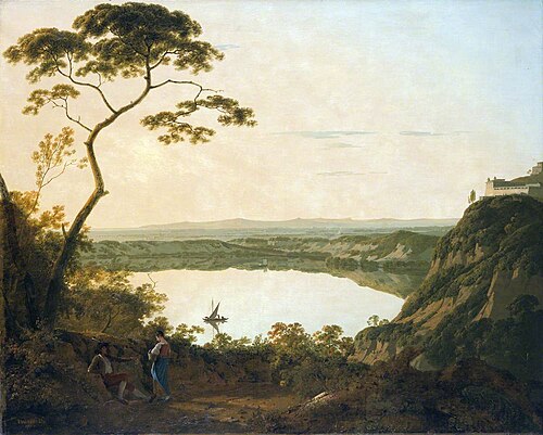 The Lake of Albano, 1790, Joseph Wright of Derby