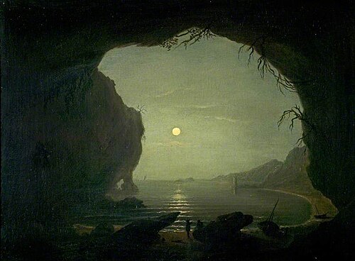 A Cavern, Moonlight, , Joseph Wright of Derby