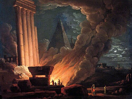The Funeral Pyre, , Joseph Wright of Derby
