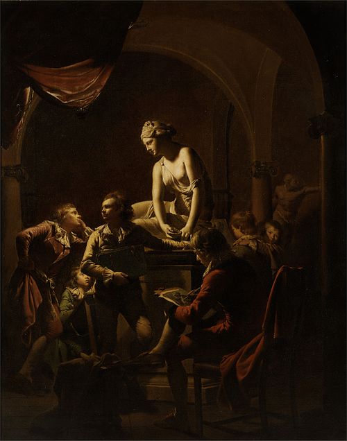 Academy by Lamplight, 1769, Joseph Wright of Derby