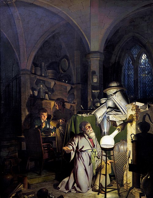 L'Alchimiste découvrant le phosphore, 1771, Joseph Wright of Derby