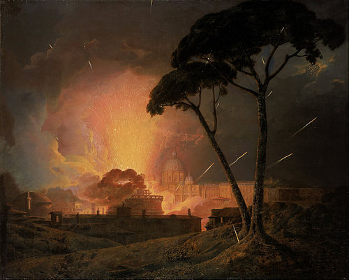 La Girandola annuelle au château Saint-Ange, Rome, 1775, Joseph Wright of Derby