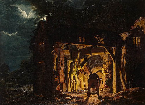 Iron Forge Viewed from Without, 1773, Joseph Wright of Derby