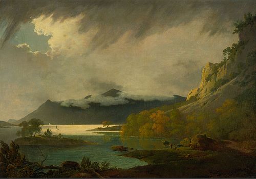 Derwent Water, with Skiddaw in the distance, 1795, Joseph Wright of Derby