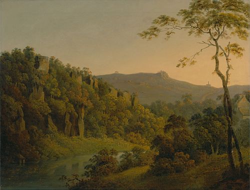 Matlock Dale, looking toward Black Rock Escarpment, 1780, Joseph Wright of Derby