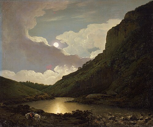 Matlock Tor by Moonlight, 1778, Joseph Wright of Derby