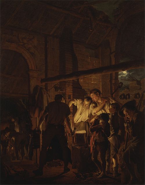 The Blacksmith's Shop, 1771, Joseph Wright of Derby