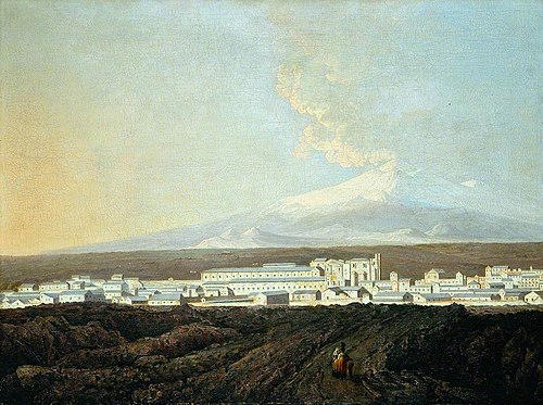 A View of Catania with Mount Etna in the Distance, 1775, Joseph Wright of Derby
