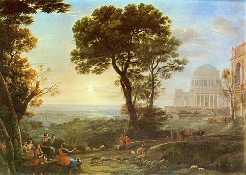 Paesaggio con processione verso il tempio di Apollo a Delfi, , Claude Gellée