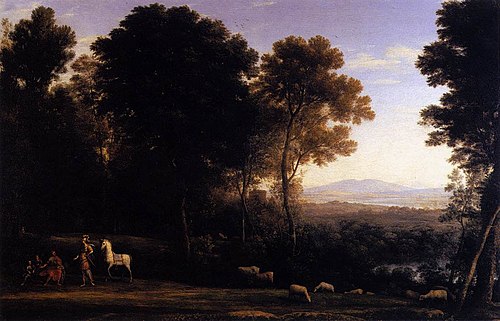 Landscape with Erminia in Discourse with the Old Man and his Sons, 1666, Claude Gellée
