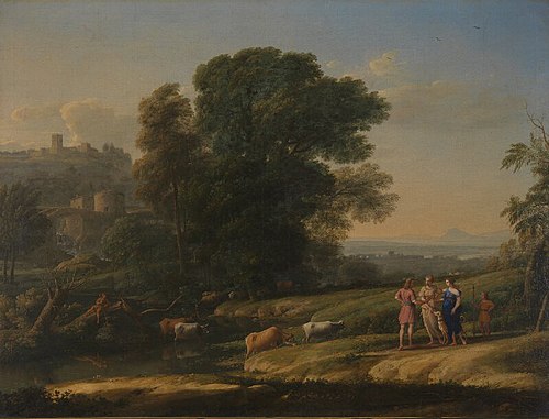 Landscape with Cephalus and Procris reunited by Diana, 1645, Claude Gellée