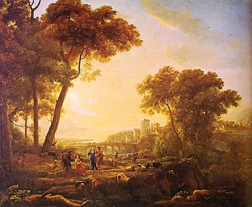 Landscape with music-making shepherds, 1640, Claude Gellée