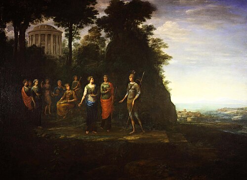 Minerva Visiting the Muses on Mount Parnassus, 1680, Claude Gellée