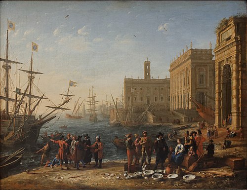 Vue d'un port avec le Capitole, 1630, Claude Gellée